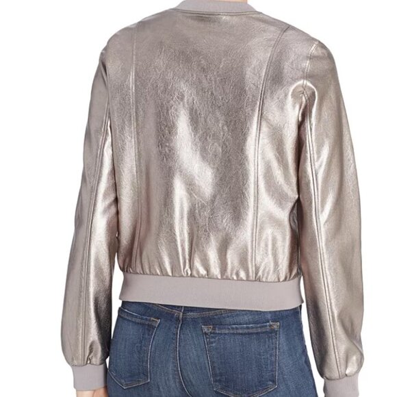 CATHERINE Catherine Malandrino Jimmie Metallic Bomber Jacket - Picture 3 of 4